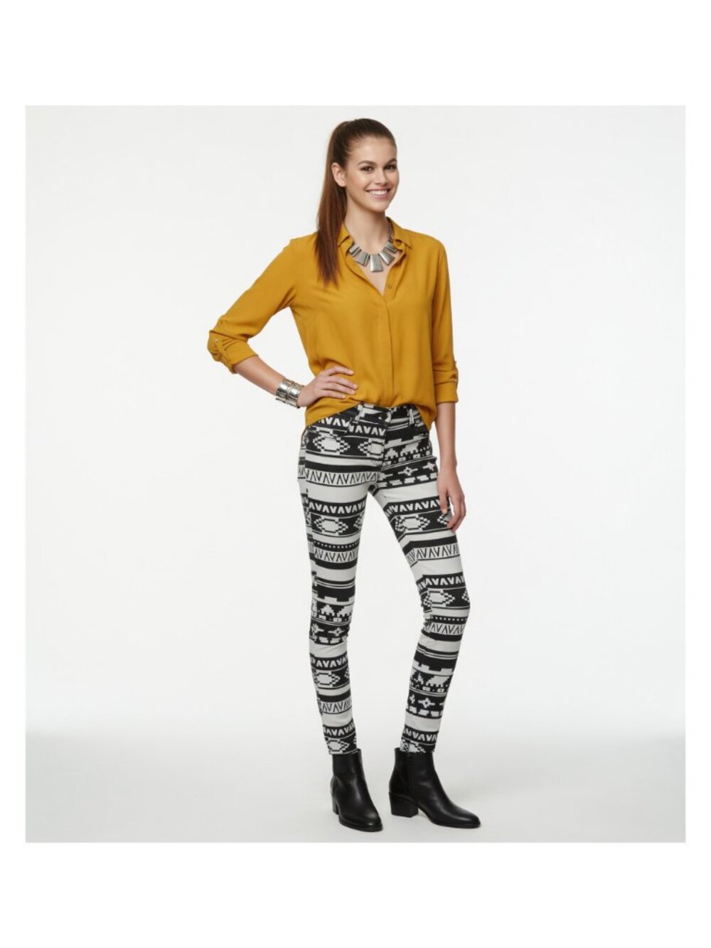 Aztec print skinny jeans new